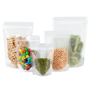 Matte Clear stand up pouch with resealable ziplock