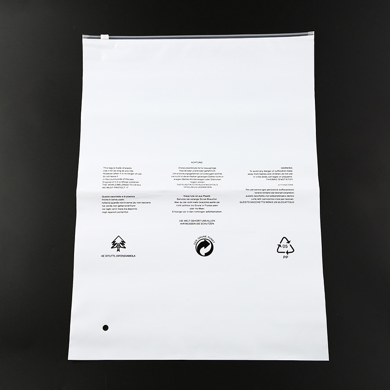 PE bags with slider zipper